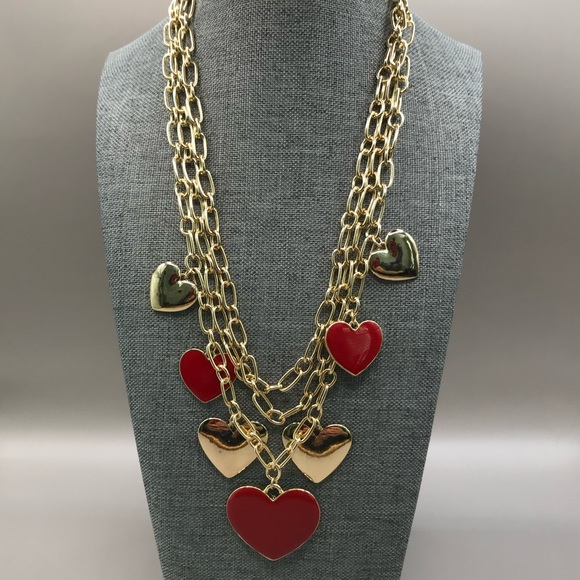 Thalia Sodi Gold-Tone and Red Heart Layered Necklace - Picture 2 of 9